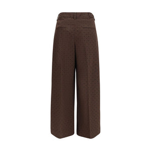 Ganni Braune Freizeithose aus Elasthan