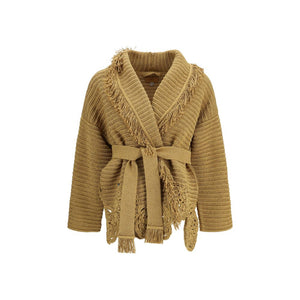 Alanui Goldfarbener Cardigan aus Polyester