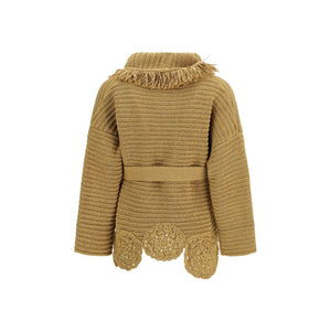 Alanui Goldfarbener Cardigan aus Polyester