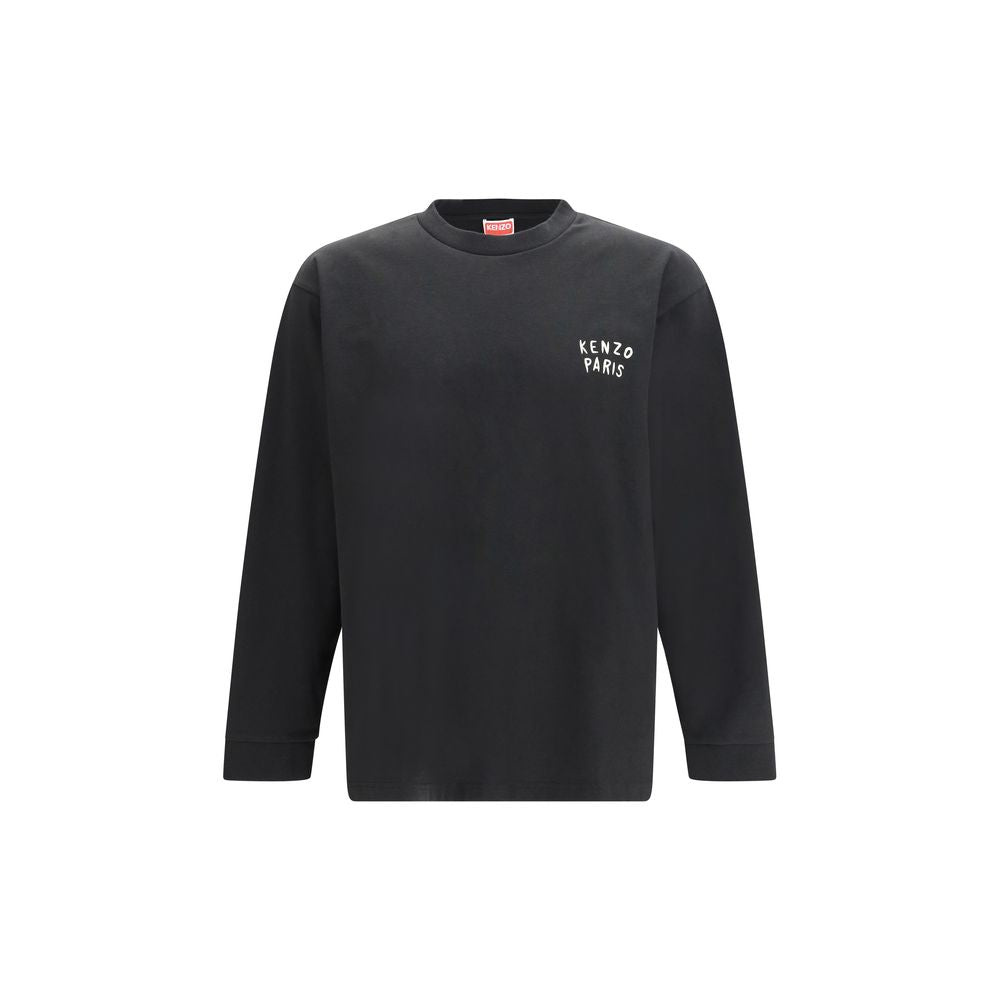 Kenzo Schwarzes Langarm-T-Shirt aus Baumwolle