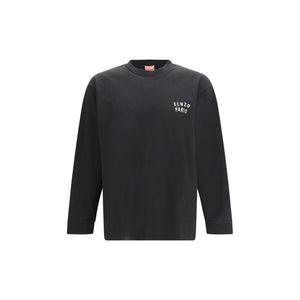 Kenzo Schwarzes Langarm-T-Shirt aus Baumwolle