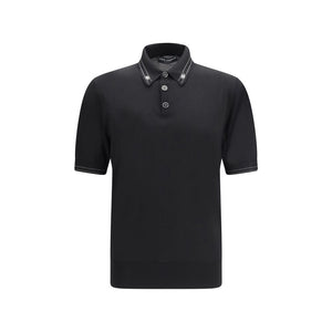 Dolce & Gabbana Schwarzes Poloshirt aus Seide