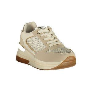 Laura Biagiotti Damen Sneaker aus Beige Polyurethan
