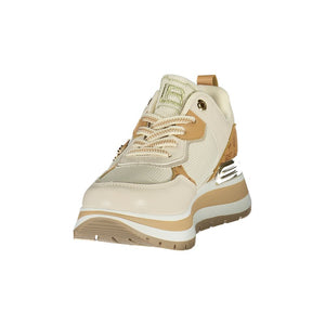 Laura Biagiotti Damen Sneaker aus Beige Polyurethan