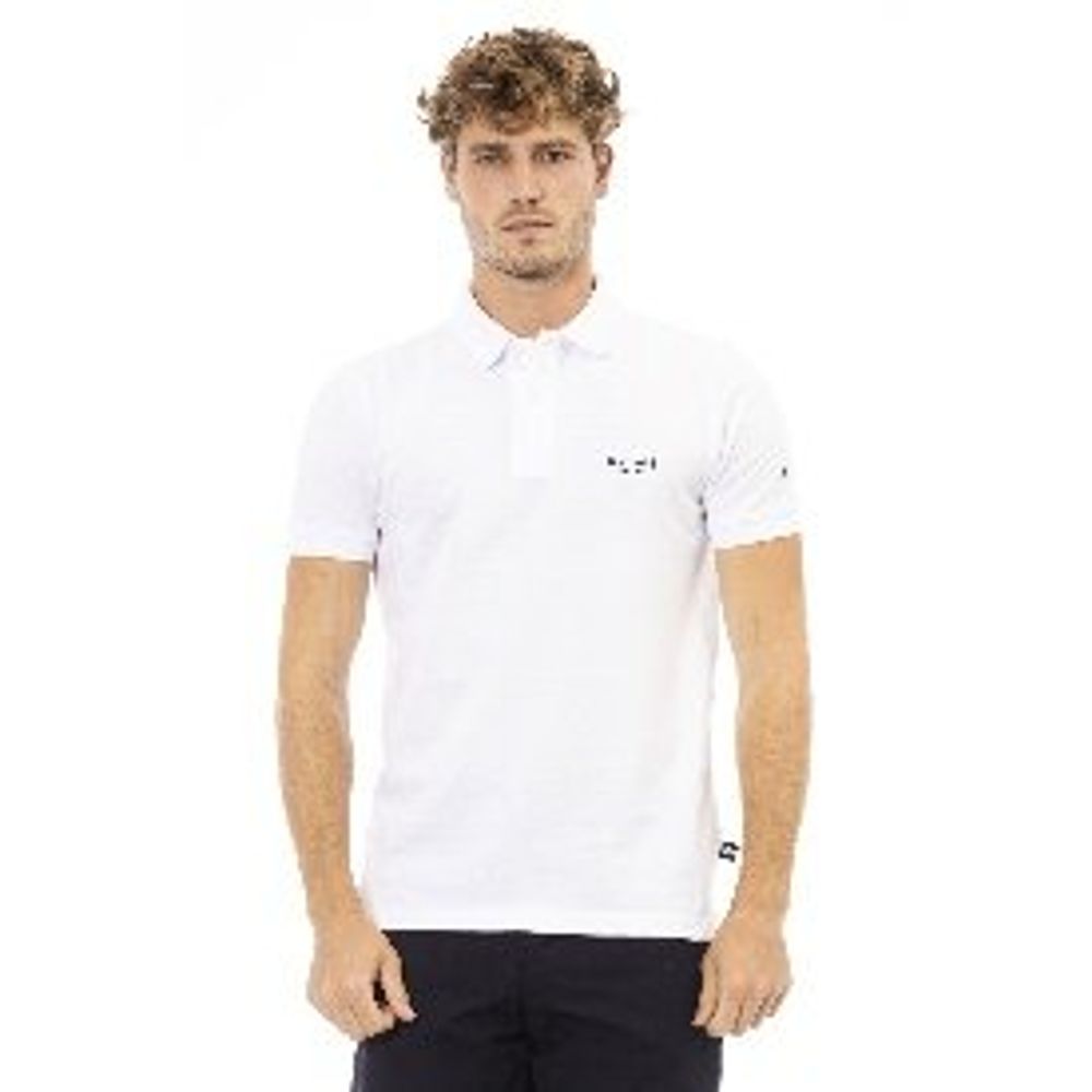 Baldinini Trend Schwarzes und weißes Polohemd aus Baumwolle