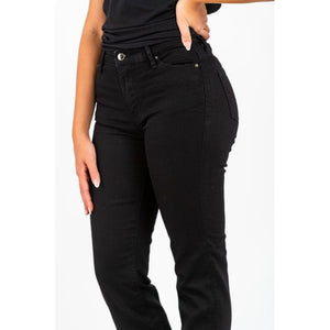 Gas Schwarze Baumwoll-Jeans mit geradem Bein