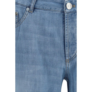 Brunello Cucinelli Blaue Baumwolljeans im Relaxed Fit