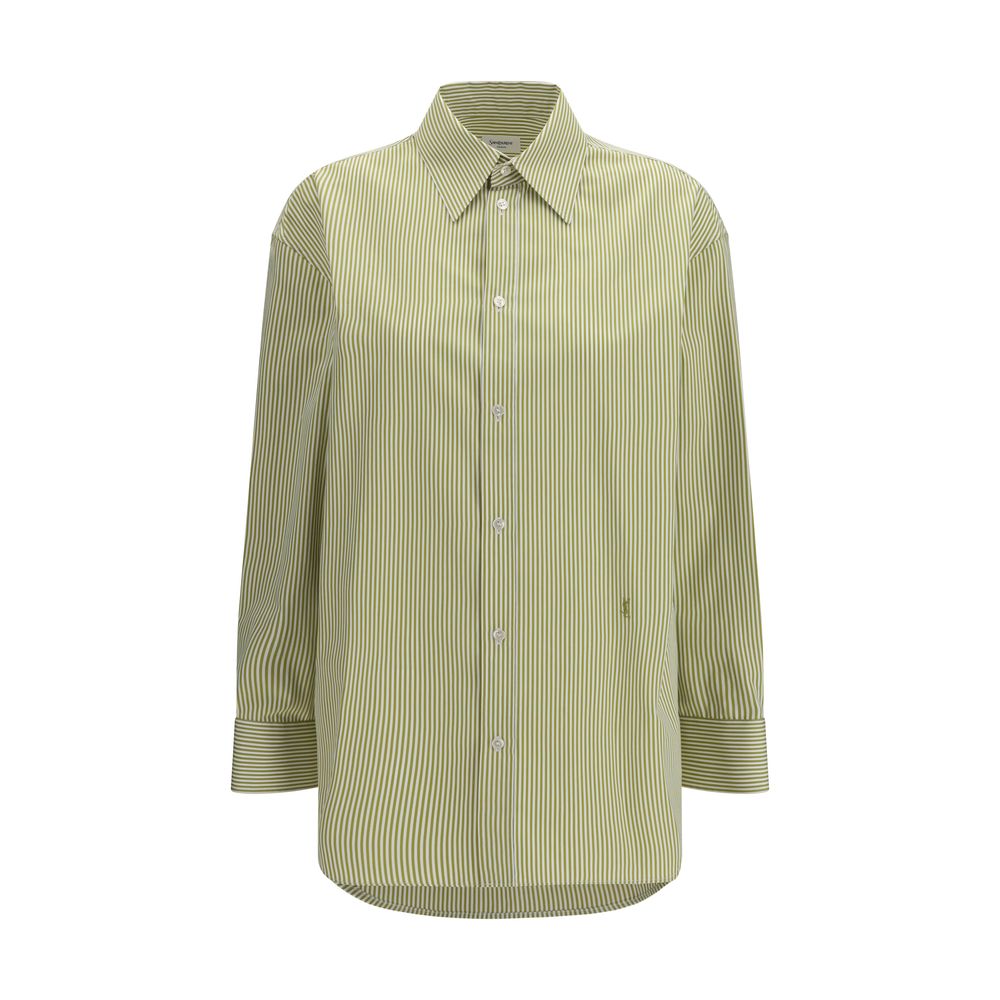 Saint Laurent Zweifarbige Baumwoll-Musterhemd