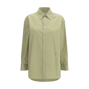 Saint Laurent Zweifarbige Baumwoll-Musterhemd