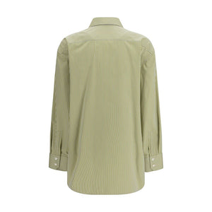 Saint Laurent Zweifarbige Baumwoll-Musterhemd