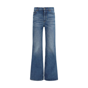 Chloé Blaue Baumwoll-Jeans mit ausgestelltem Bein