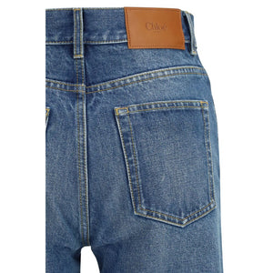 Chloé Blaue Baumwoll-Jeans mit ausgestelltem Bein