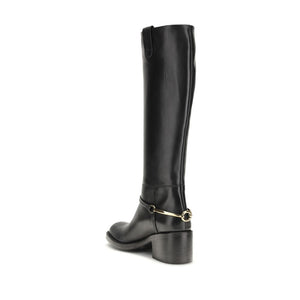 Chloé Schwarze Schnürstiefel aus Kalbsleder Bos Taurus