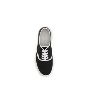 Prada Schwarze Low-Top-Sneaker aus Baumwolle