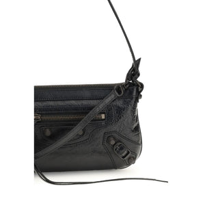 Balenciaga Schwarze Lammleder Schultertasche Ovis Aries Aries