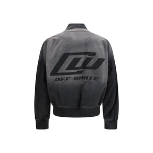 Off-White Schwarze Baumwolljacke in voller Länge