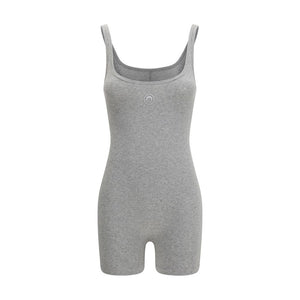 Marine Serre Grauer Jumpsuit aus Baumwolle