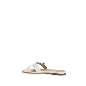 Santoni Weiße Bos Taurus Kalbsleder-Sandalen