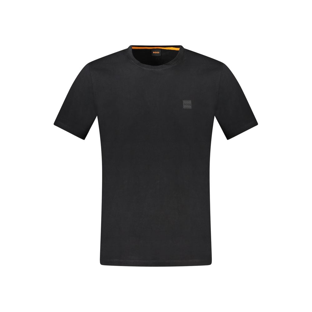 Black Cotton Men T-Shirt