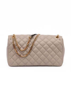 Versace Taupe gesteppte Leder Umhängetasche