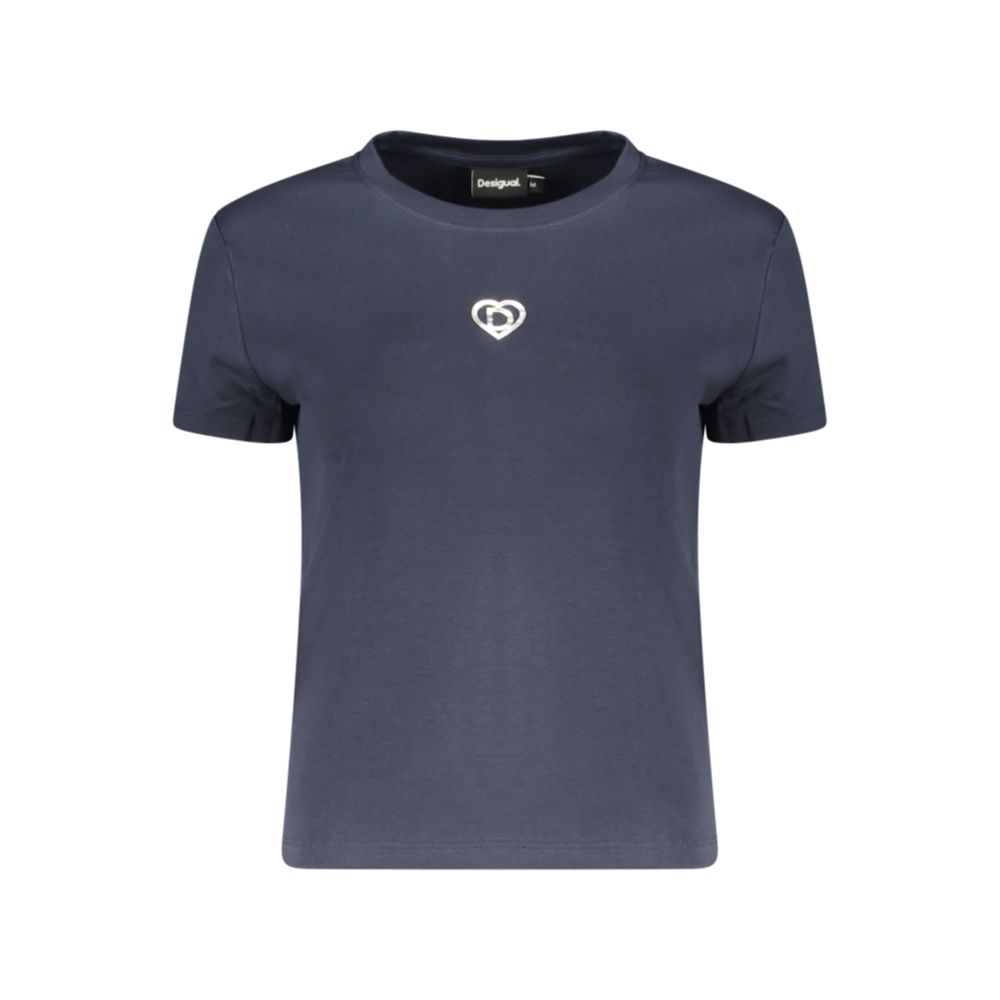 Desigual Blaues Baumwoll-T-Shirt für Damen