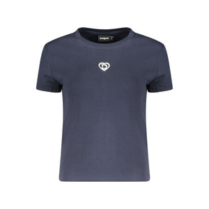 Desigual Blaues Baumwoll-T-Shirt für Damen