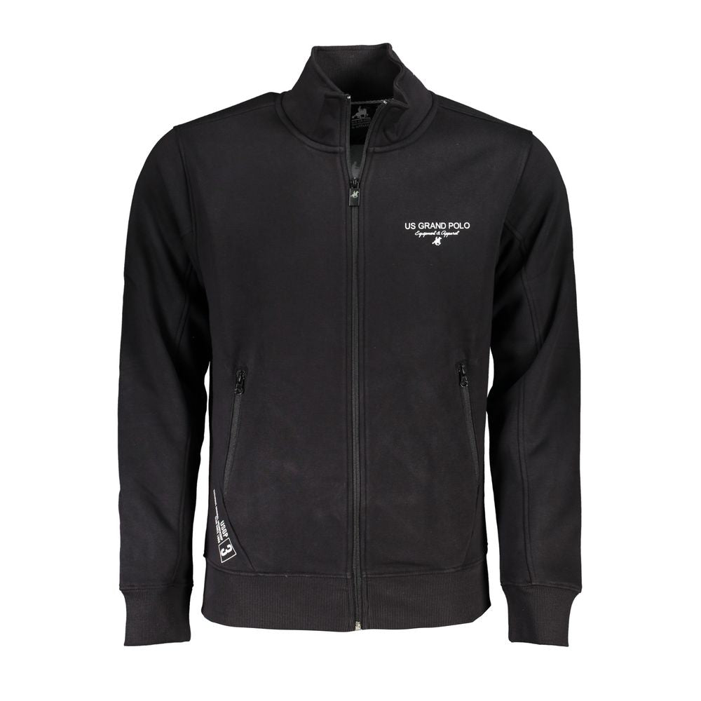 U.S. Grand Polo Schwarzer Baumwoll-Sweatshirt