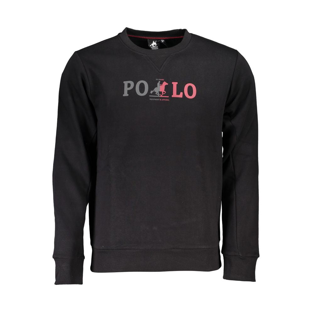U.S. Grand Polo Schwarzer Baumwoll-Sweatshirt