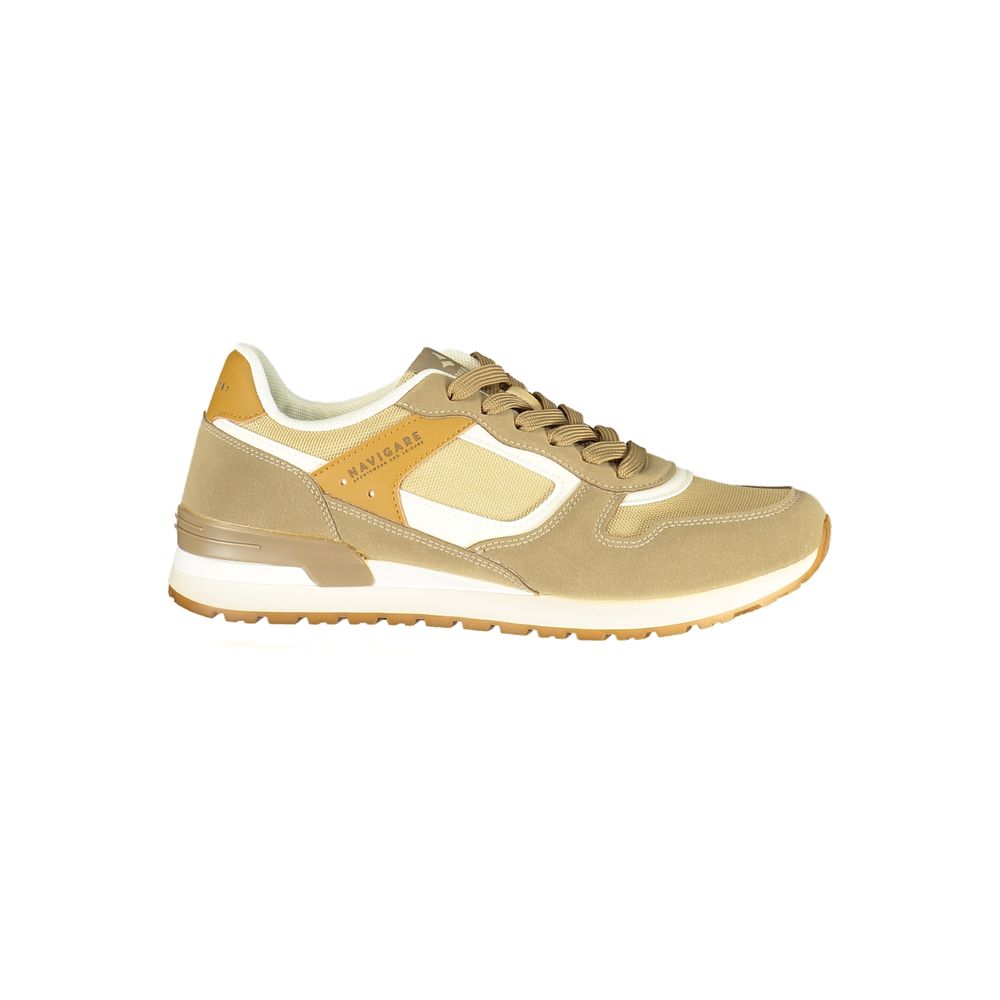 Navigare Beige Polyester Athletic Sneakers