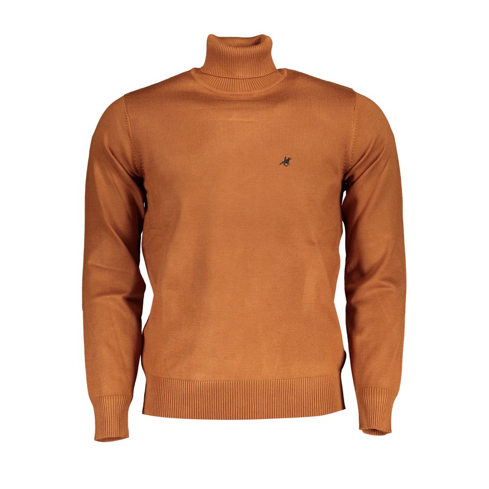 U.S. Grand Polo Brauner Nylon-Rollkragenpullover