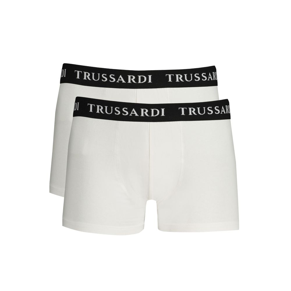Trussardi Weiße Herren-Boxershorts aus Baumwolle