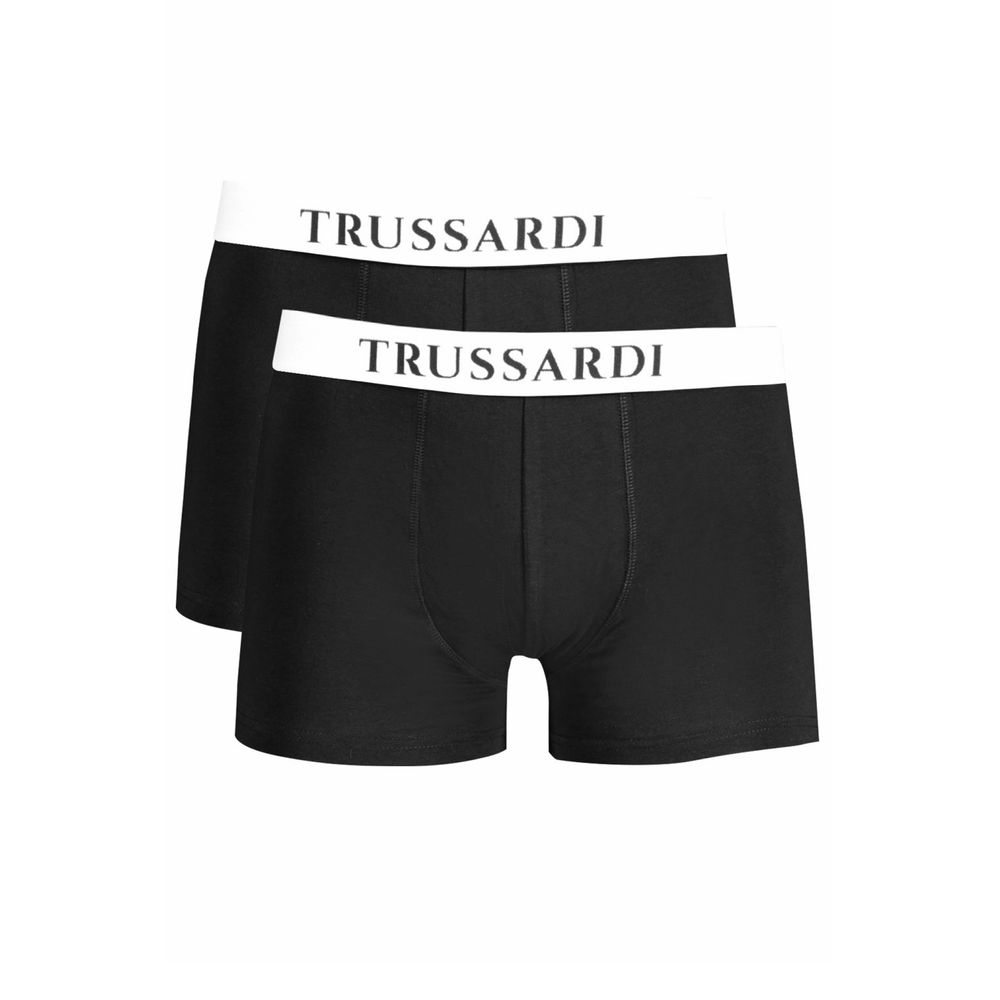 Trussardi Schwarze Herren-Boxershorts aus Baumwolle