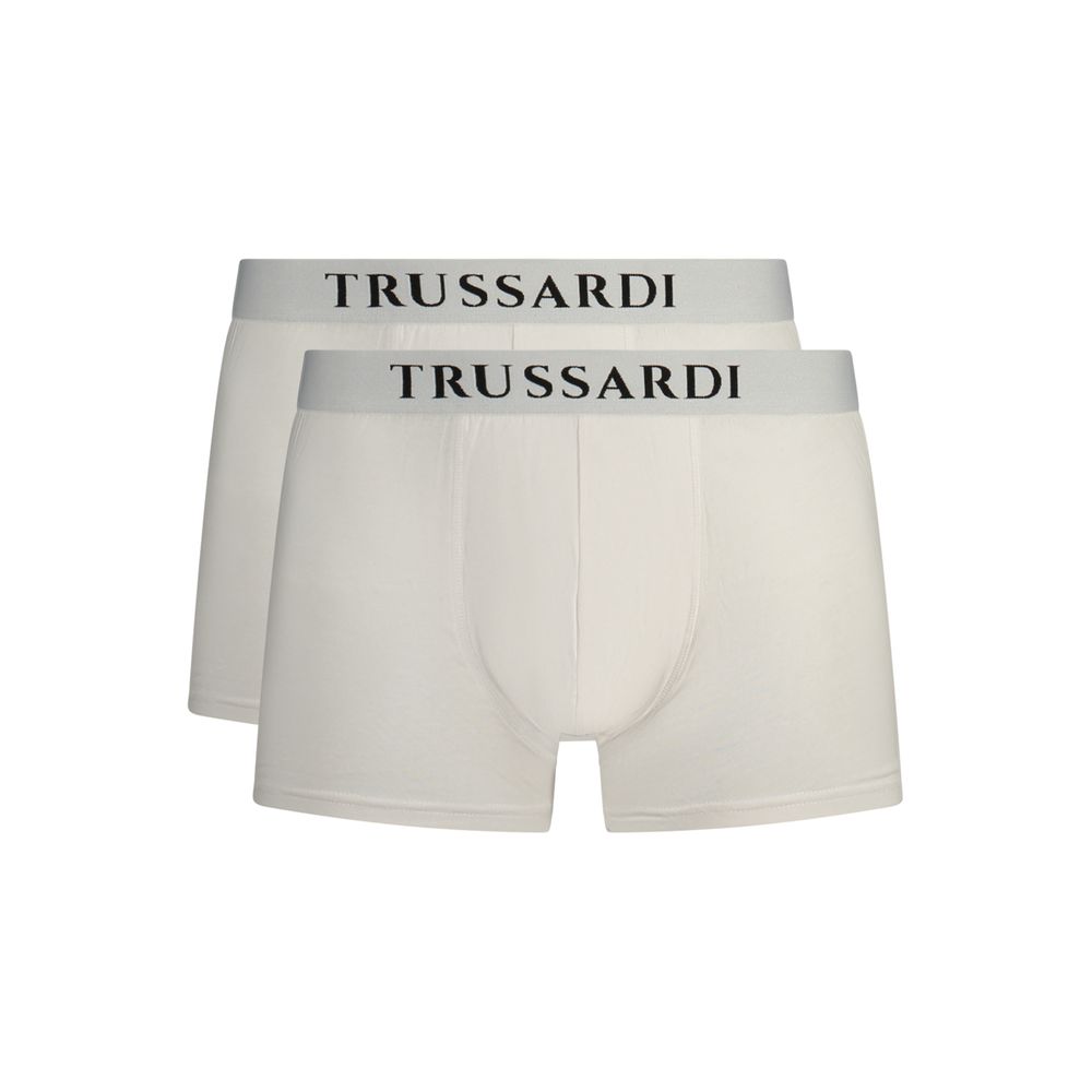 Trussardi Bianco Cotton Herren Boxershorts