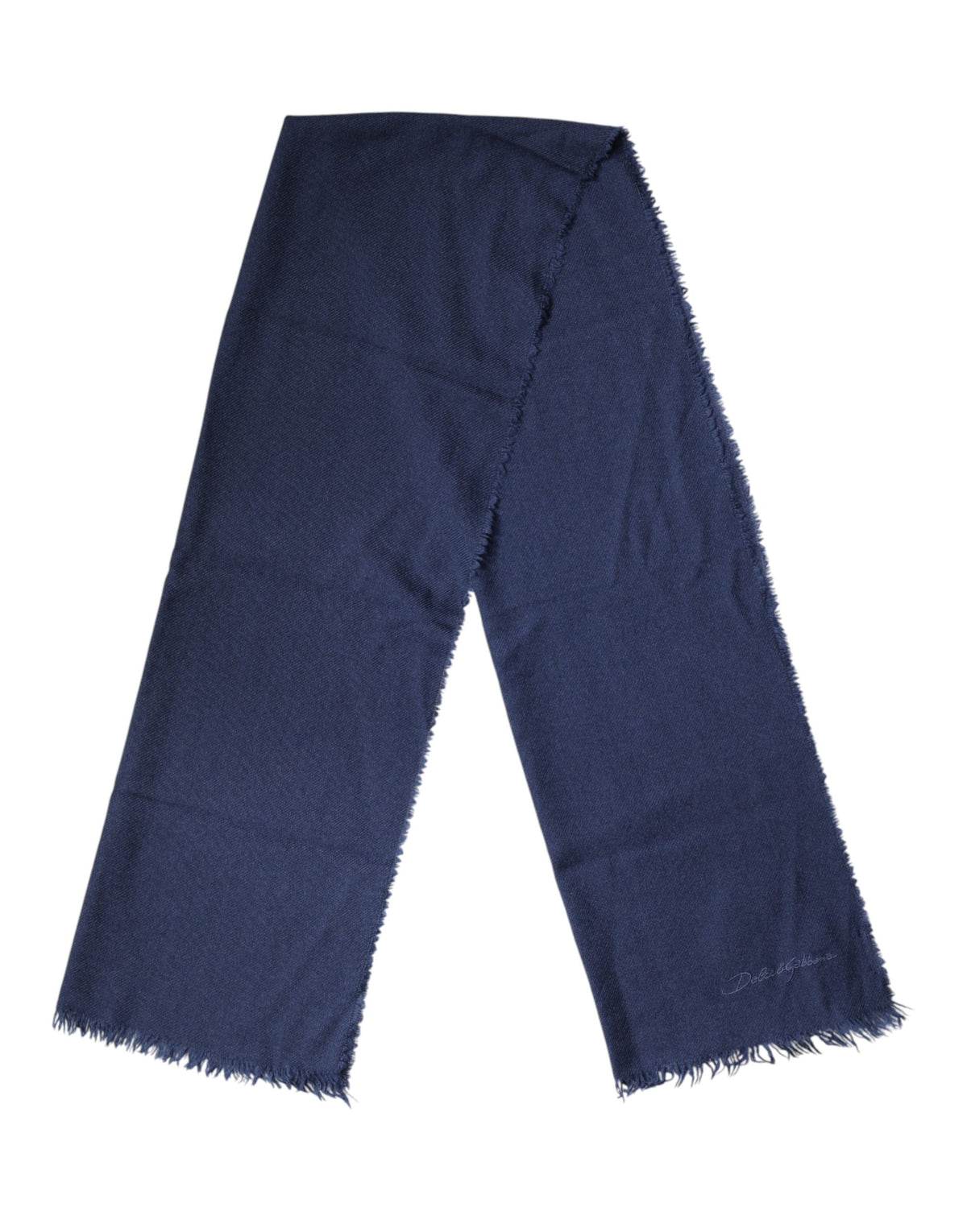 Dolce & Gabbana Blauer Kaschmir-Schal mit Fransen 70cm x 200cm für Herren
