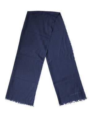 Dolce & Gabbana Blauer Kaschmir-Schal mit Fransen 70cm x 200cm für Herren