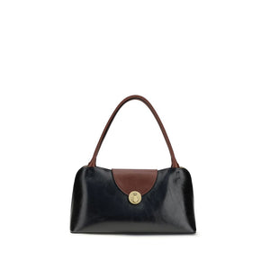 Versace Schwarze Bos Taurus Kalbsleder Schultertasche