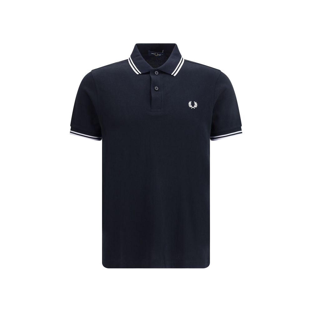Fred Perry Blaues Baumwoll-Polohemd
