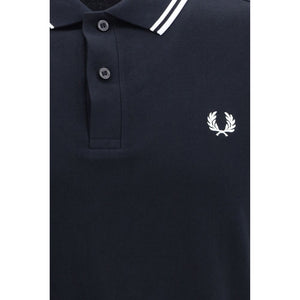 Fred Perry Blaues Baumwoll-Polohemd