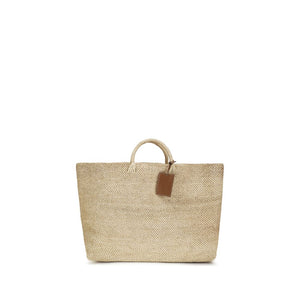 Manebi Beige Raffia Handtasche