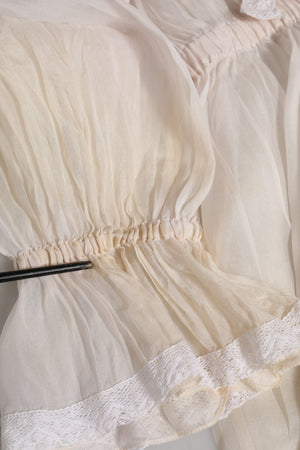 Dolce & Gabbana Weiße Seiden-Baumwoll-Bluse mit Ascot-Kragen