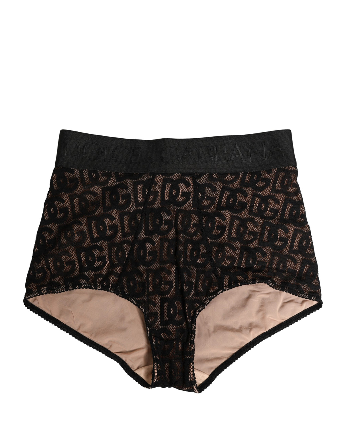 Dolce & Gabbana Schwarzer Baumwoll-Gürtel mit DG-Logo, hoch tailliert