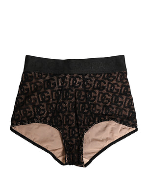 Dolce & Gabbana Schwarzer Baumwoll-Gürtel mit DG-Logo, hoch tailliert