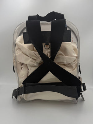 Valentino Garavani VALENTINO GARAVANI Rucksack aus Leder und transparentem Kunststoff