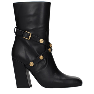 Versace Schwarze Leder-Stiefeletten