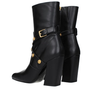 Versace Schwarze Leder-Stiefeletten