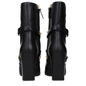 Versace Schwarze Leder-Stiefeletten