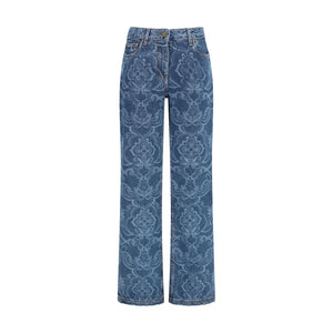 Etro Blaue Baumwoll-Jeans mit ausgestelltem Bein