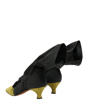 Dolce & Gabbana Schwarze und gelbe Wildlederstiefel