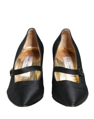 Dolce & Gabbana Schwarze Mary Jane Pumps aus Satin
