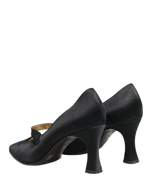 Dolce & Gabbana Schwarze Mary Jane Pumps aus Satin